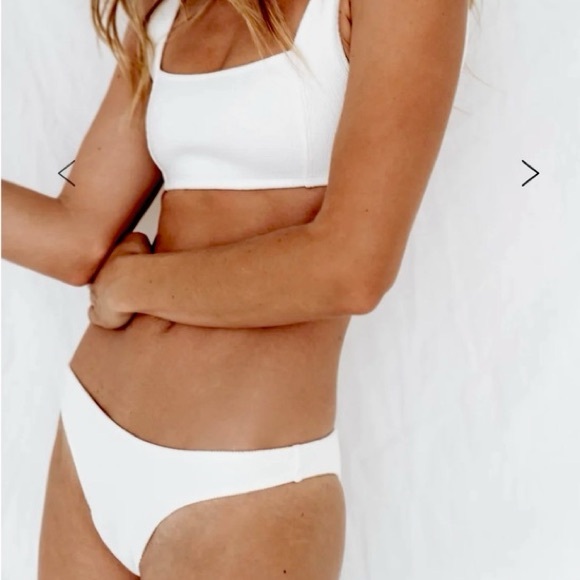 NWT Wanderlust Reif Bikini Bottom Textured Ivory Size Small - Picture 1 of 7